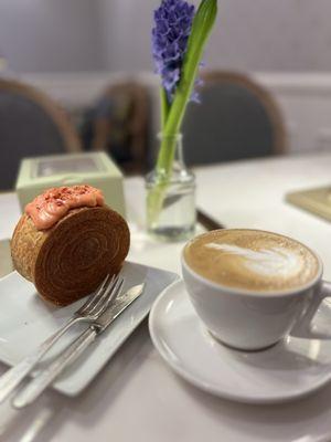 Strawberry spiral croissant