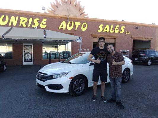 Pablo, my son, and his new car!!