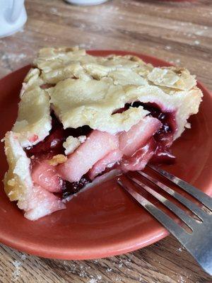 Fruit of the forest pie!! Sooo good! Apple, raspberry and blackberry and the crust was divine!