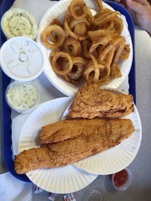 Got all onion rings on the plate