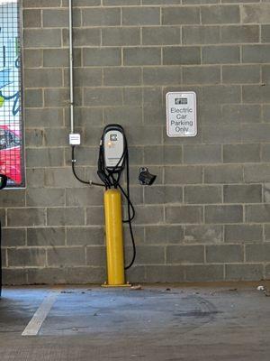 EV Charging Station in the Holiday Inn South End parking deck, Charlotte