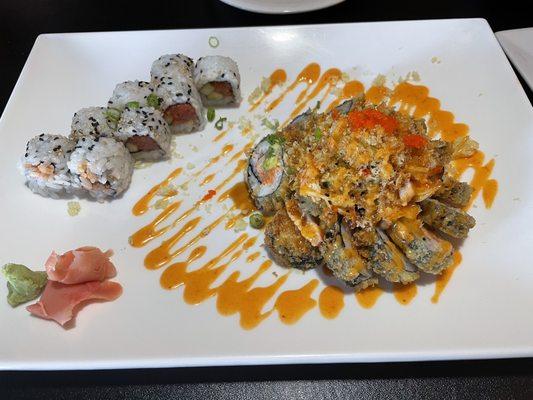 Tuna roll and Fuji Yama roll.