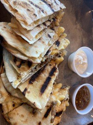 Mac quesadilla with Brisket