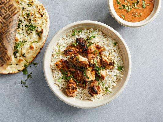 Chicken Choolaah Bowl with Tikka Masala and Naan