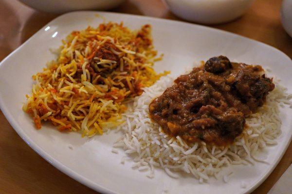 Raaga Spl Lamb Biryani and House special goat curry