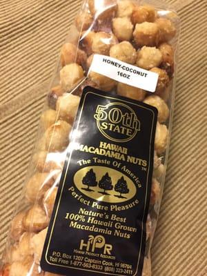 Great deal ($11) for macadamia nuts. He has multiple varieties