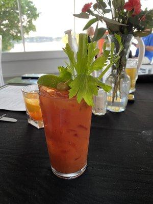 Bloody Mary with garnishing.