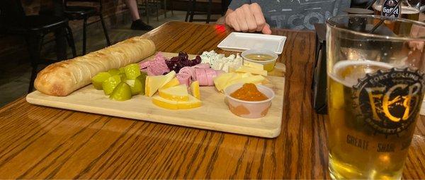 Charcuterie board with 5 choices.