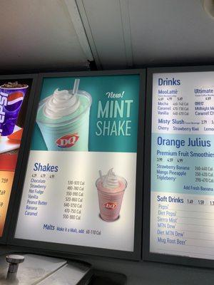 Mint shakes are back