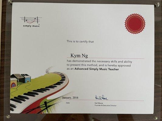 Advanced Simply Music Teacher since Jan 2016