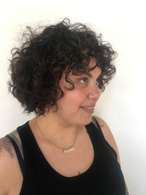 Cute curly bob with lots of volume and sass by Ellie