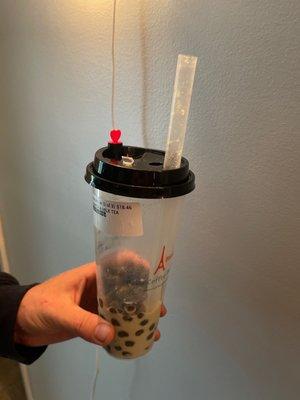 I found a piece of glass in my boba... might want to exercise a little caution.