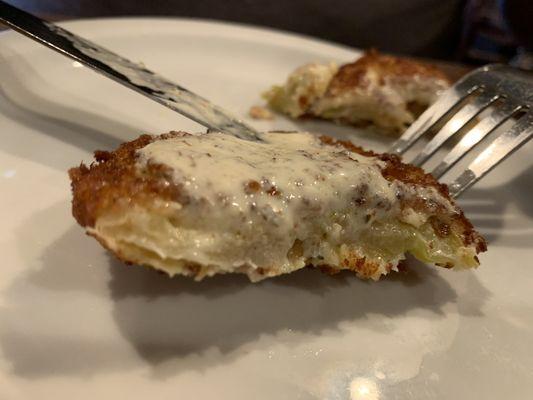 Inside the fried green tomatoes