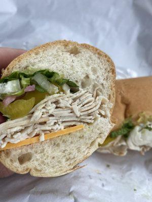 Turkey and pesto sandwich