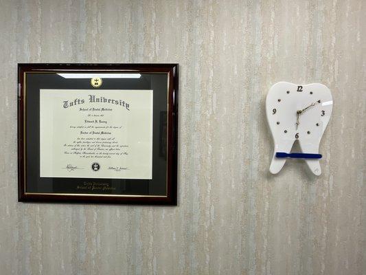 Some of the dentist's credentials