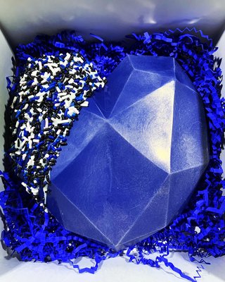 Personalize Blue Breakable Heart filled with a treat of your choose