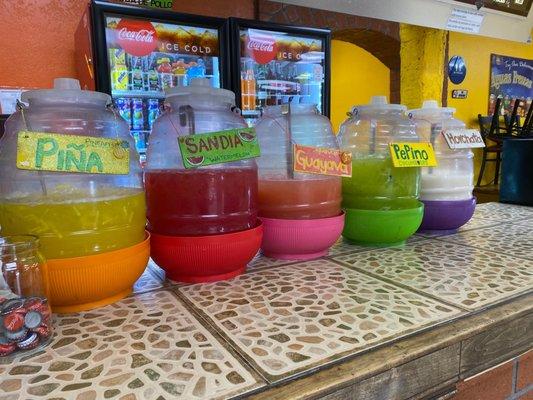 Variety of Aguas Frescas