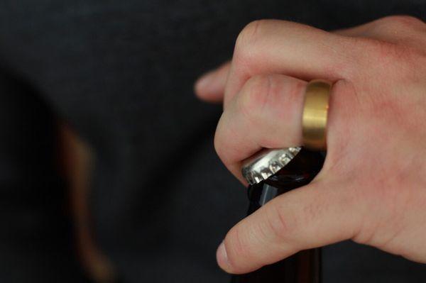 You have to get a Wedding Ring. Why not get a premium quality ring that looks great and can open a beer bottle without damaging the ring!