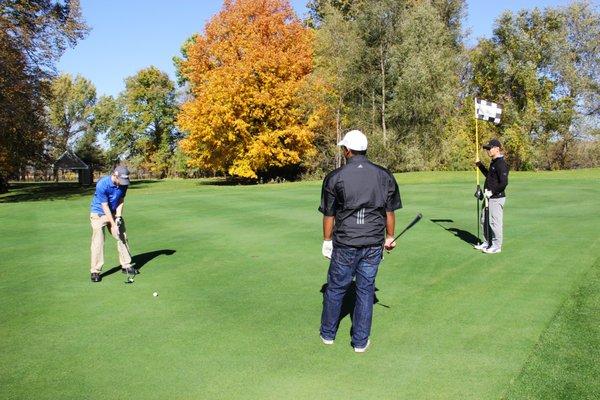 Golf during the beautiful fall colors at Chomonix Golf Course.