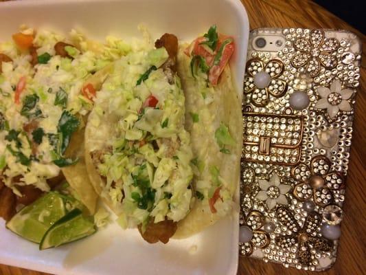 Fish tacos relative to an iphone 5