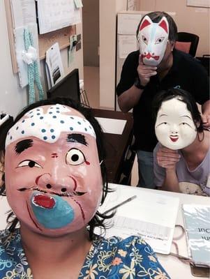 Obon mask show and tell for da residents