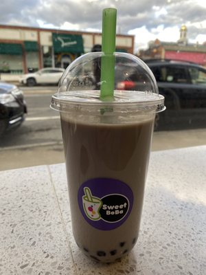 Taro milk tea with boba