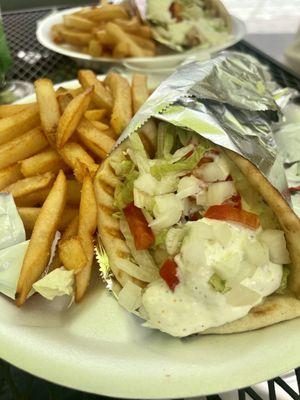 Chicken Gyro with Fries