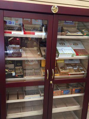 Cigars in the humidor.