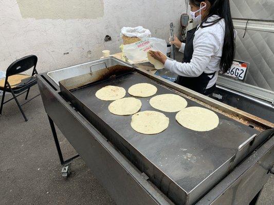 Fresh hand pressed tortillas