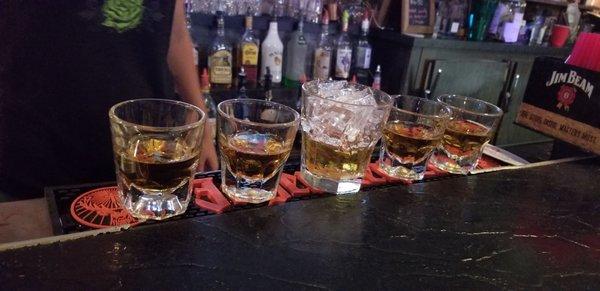 Jameson: neat x4; Jameson and Ginger