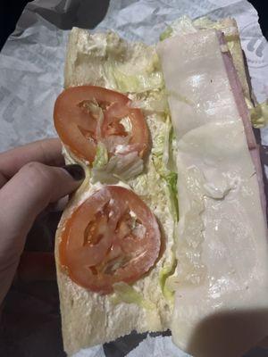 Mayo covered sandwich which I have an egg allergy