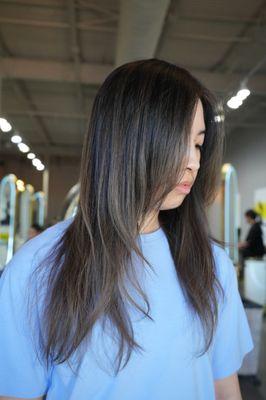 Balayage Hair Color - Dark Ash Brown