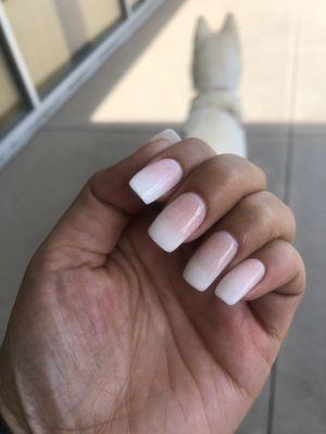 Dip with tips - ombré pink and white