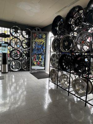 Lots of Rims... comfortable waiting area!