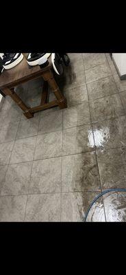 Tile cleaning before and after side by side .