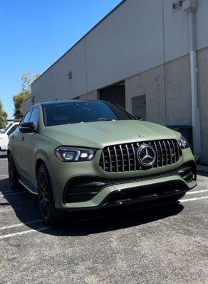 Mercedes GLE wrapped in 3M Matte Military Green