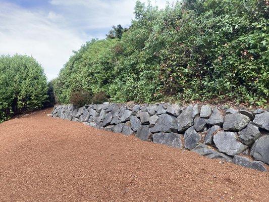 Rockery with incline.