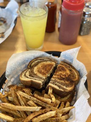 The mushroom Swiss burger, the western burger and the kitty hawk crush