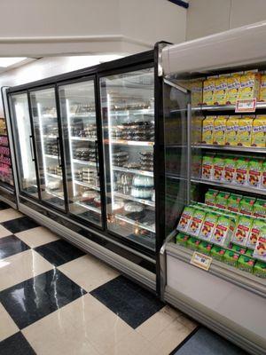 The bakery section where the cakes are kept