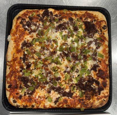 Shaved Ribeye Philly Pizza