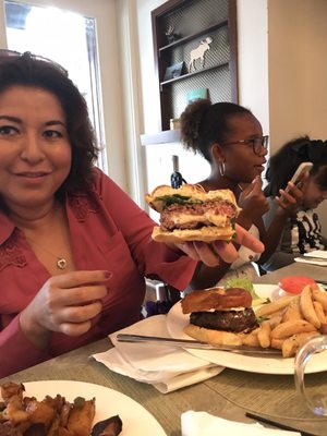 Maria with the burger