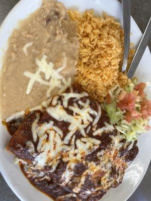 Beef enchiladas, great flavors.