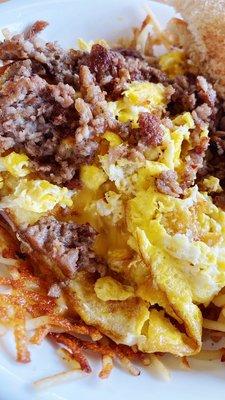 Sausage Egg & Cheese Hashbrown Bowl