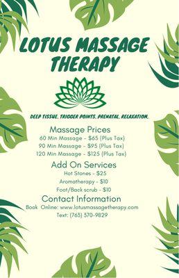 My pricing and services.