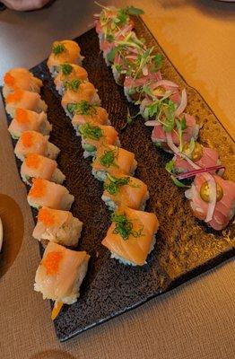 Left to right:Zen, Alaskan, yuzu tuna roll!