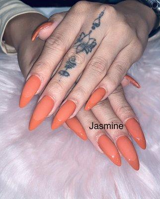 Full set with matte and shiny french by Jasmine