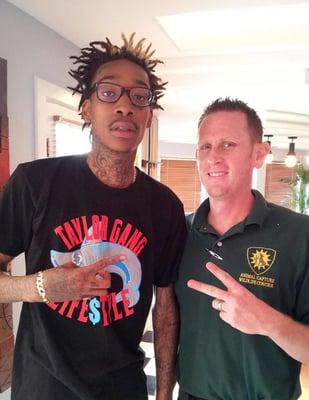 Working at Wiz Khalifa's house.