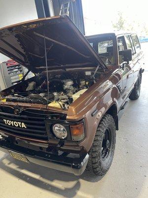 1983 Land Cruiser getting some adjustments done.