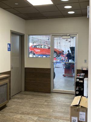 Shop space seen from waiting room