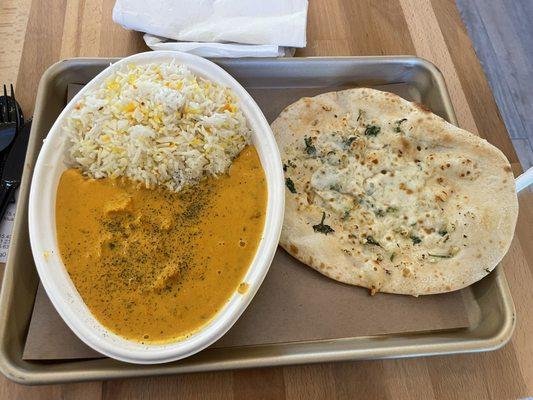 Butter Masala Meal with chicken Shack Naan